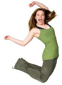 jeune fille saut