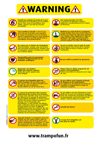 notice de sécurité trampoline français